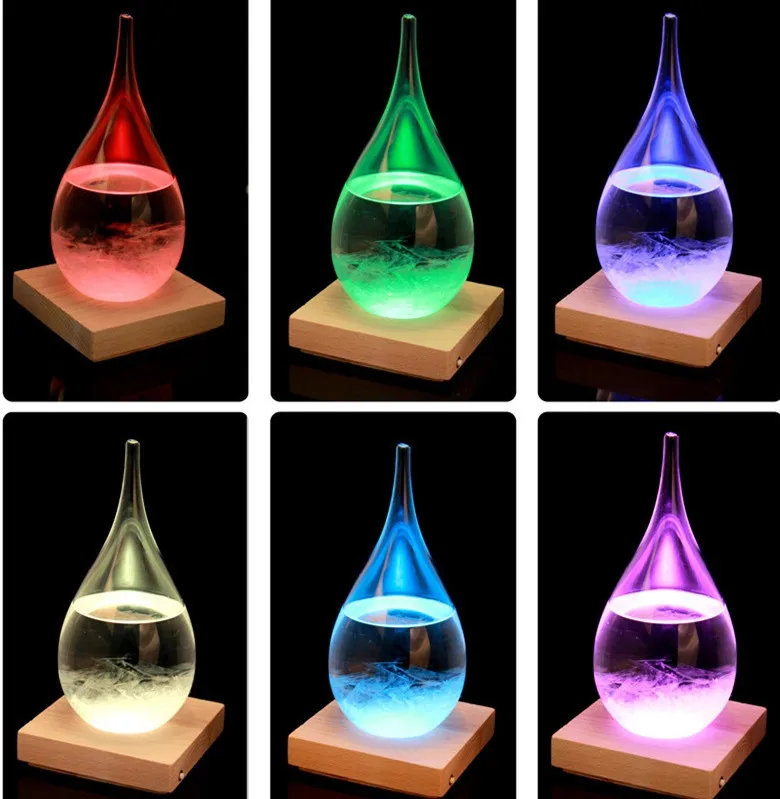 
gift home decoration LED weather prediction forecast bottle glass barometer 