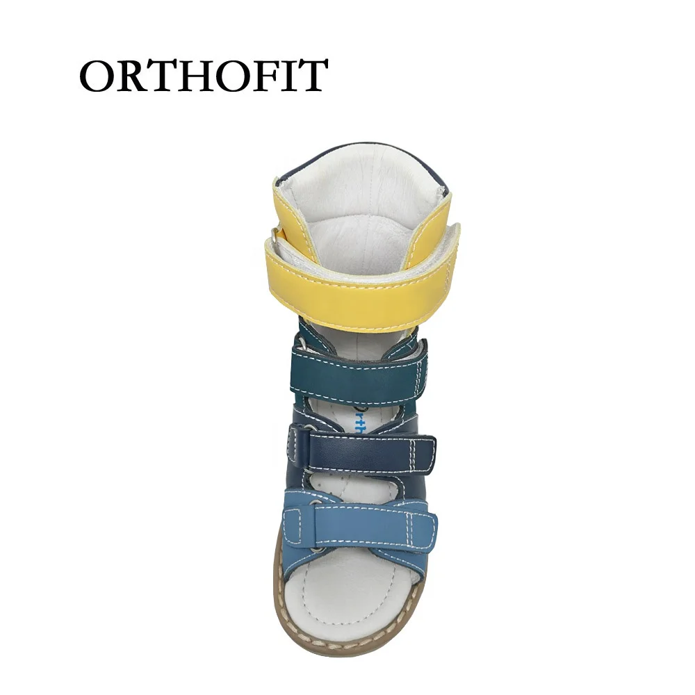 Newest High Top Leather Sandals Healthy Kids Orthopedic Shoes Children Boy Girls Fancy Medical Clubfoot Flatfeet Footwear