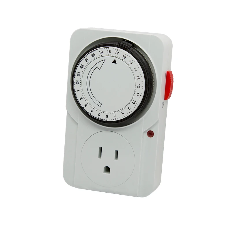 
Mechanical Timer Socket Plug 3 Prong Outlet Indoor 24 Hours Heavy Duty Appliance Timer for Household Appliances ETL Listed 