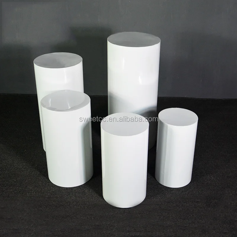 Wholesale wedding dessert table cylinder pillar plinths white modern column flower wedding table