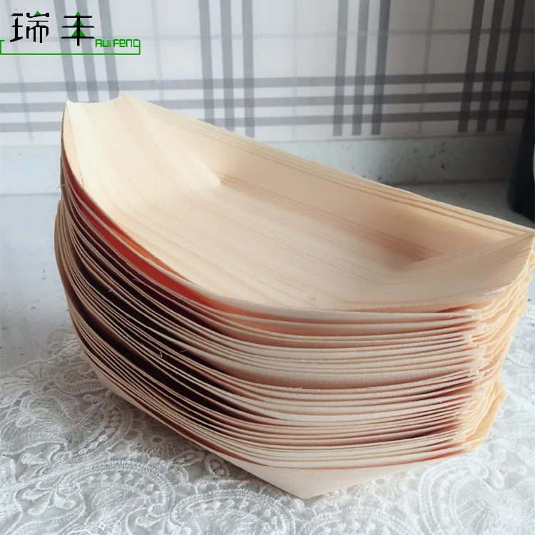 
China wholesale disposable party wood japanese pine wood sushi boat 