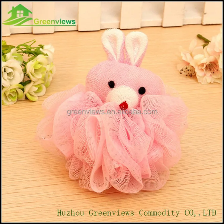 
Wholesale cartoon shower puff net bath sponge Soft & Health baby PE bath puff 