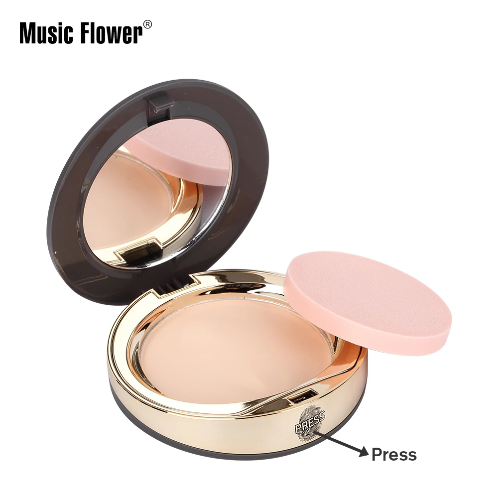 Music Flower New Fabulous 5 Colors Smooth Cosmetics Skin Finish Pure Mineral Powder Face pressed powder Palette For Face Makeup
