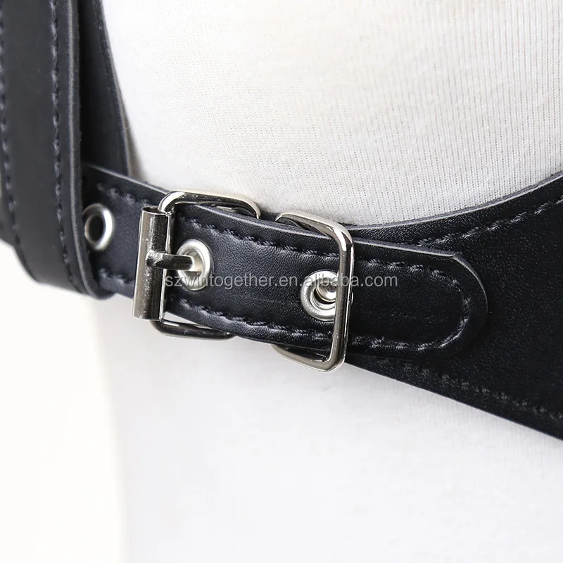 bdsm sexy black leather costume female bondage suit