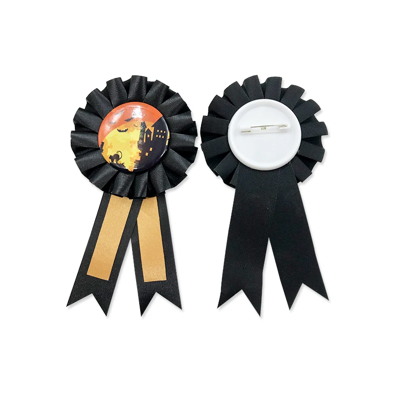 Halloween Thanksgiving Christmas Party Satin Ribbon Award Rosette Ribbon
