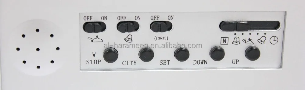 ramadan Islamic Muslim Fajr Azan Mosque Wall Clock Pray Reminder Fajr Alarm with Qibla Direction Hijri Gregorian HA-4004