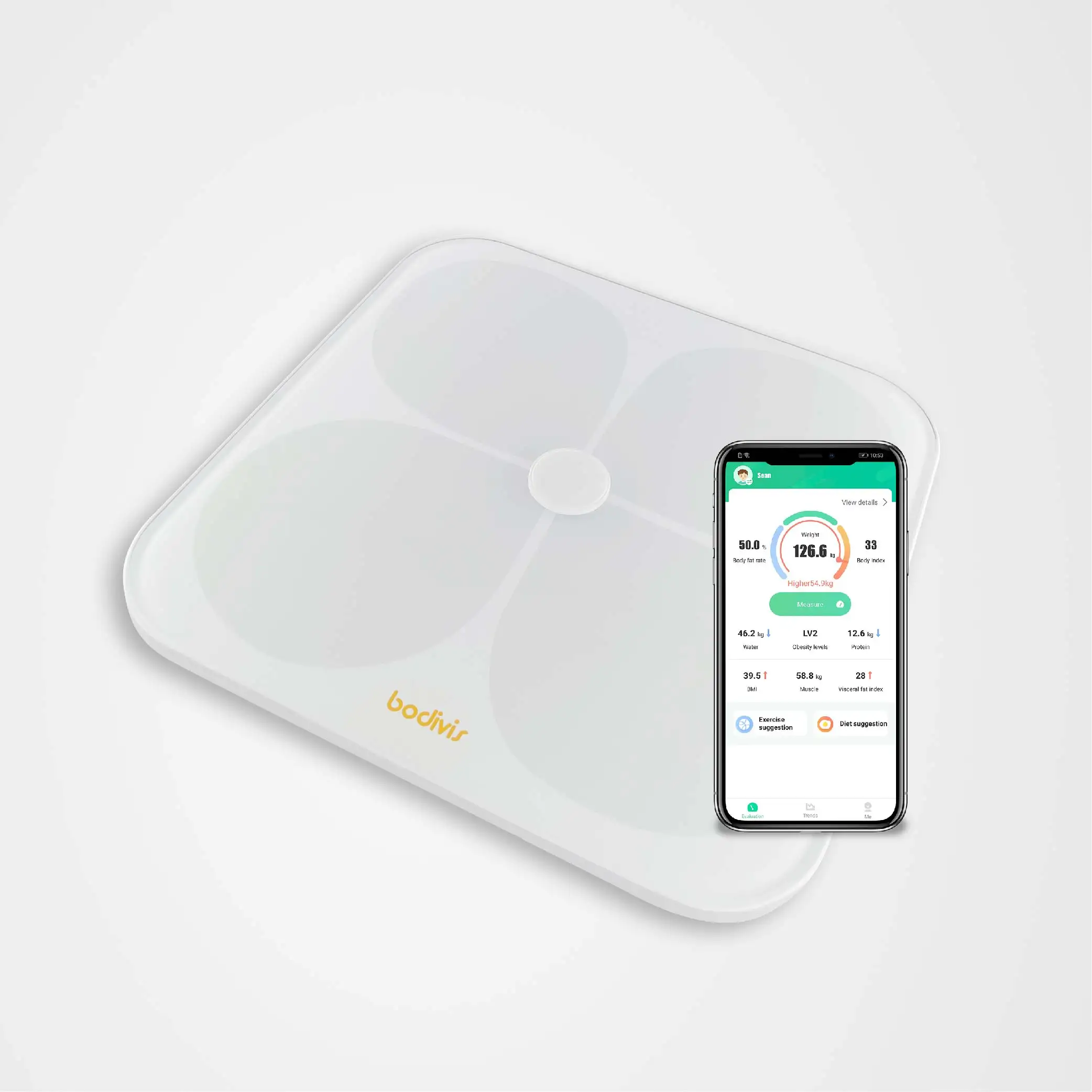 
Smart scale with APP control 150Kg Personal BMI Weight Digital Electronic Weighing Bluetooth Body Fat Scale 