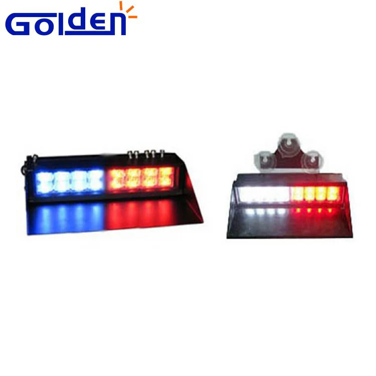 
Led strobe dashboard suction mount blue emergency interior light bar for car truck pov 