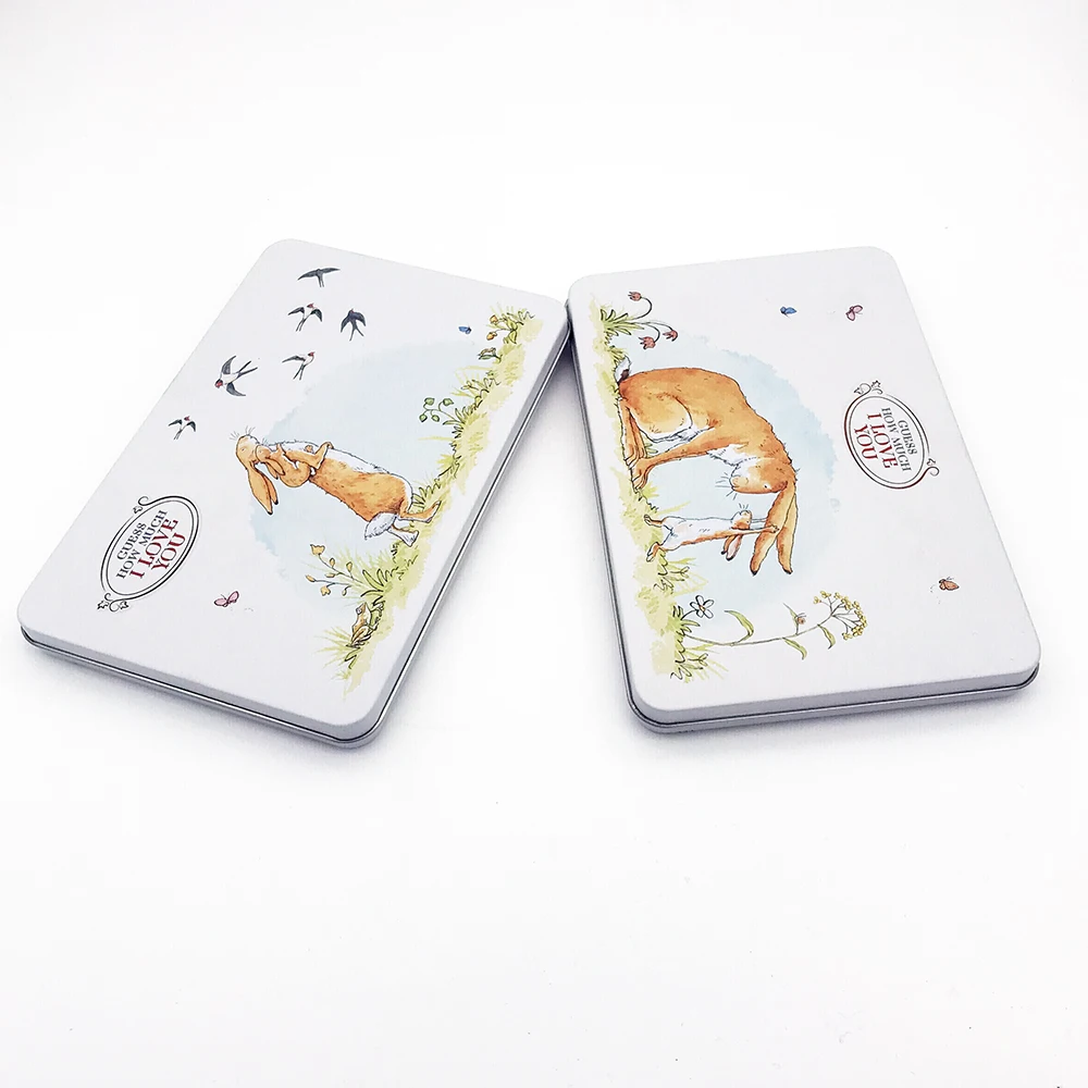 
Flat rectangular tin box for gift packaging 