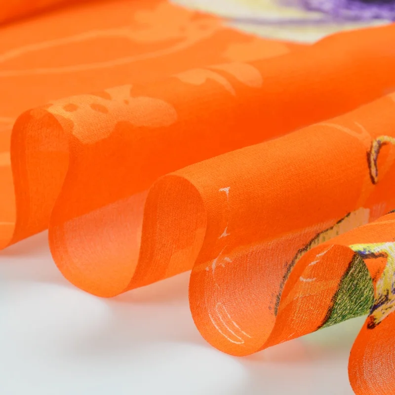 Q3273 wholesale chinese natural printed floral 100% pure  georgette silk chiffon fabric