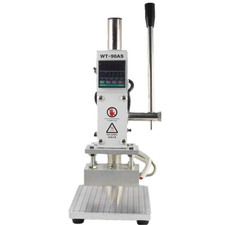 Hand operated embossing logo stamp machine used for leather and wood