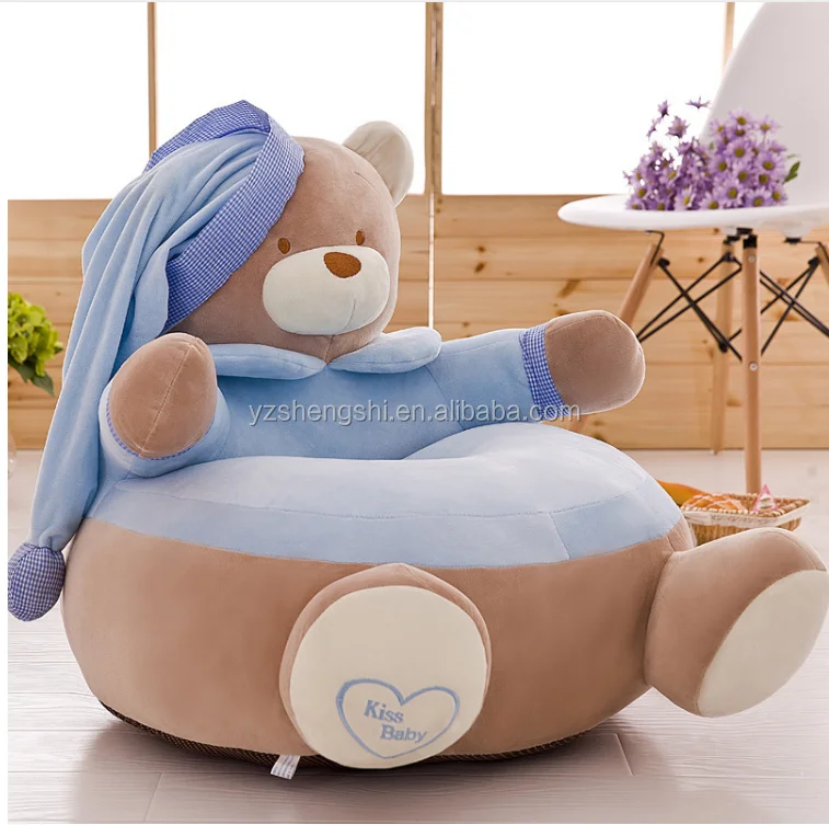 CE Wholesale Baby Safety Bear Chair skin Custom Soft Plush Toys Animal Sofa