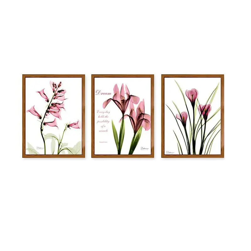 Beautiful flower canvas wall art painting 3pcs easy abstract paintings