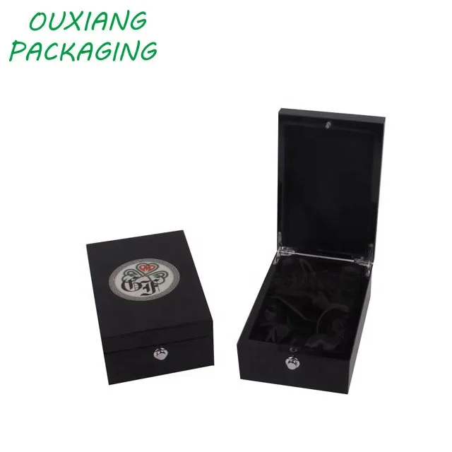 USA market hot sale luxury piano black lacquer finish perfume bottle gift box