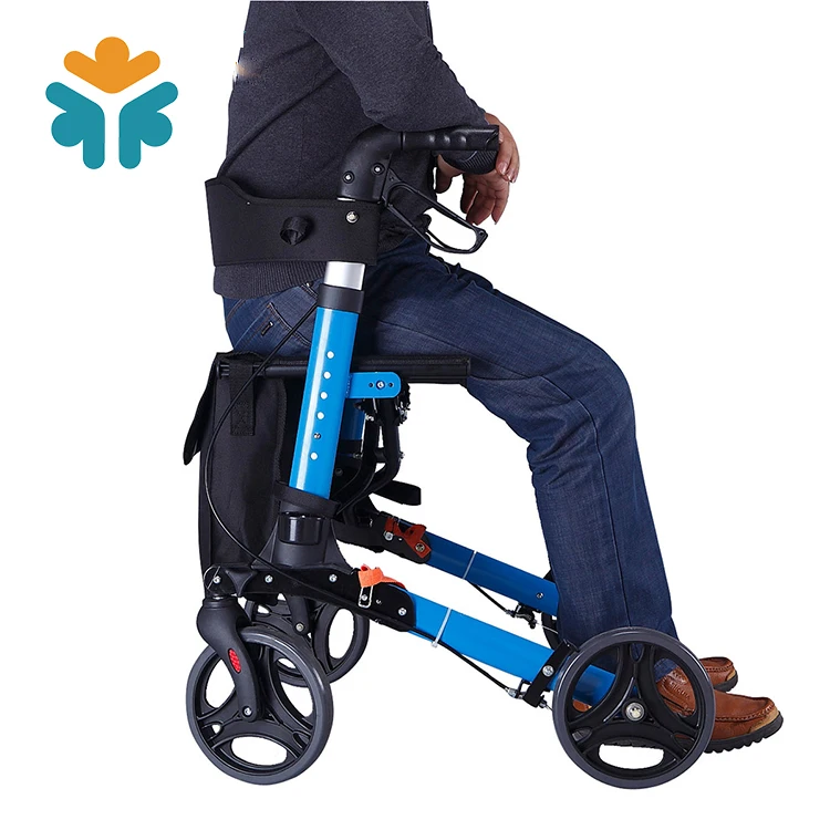 Cheap Light Weight Foldable Adult Aluminum Hospital Walking Frame Rollator