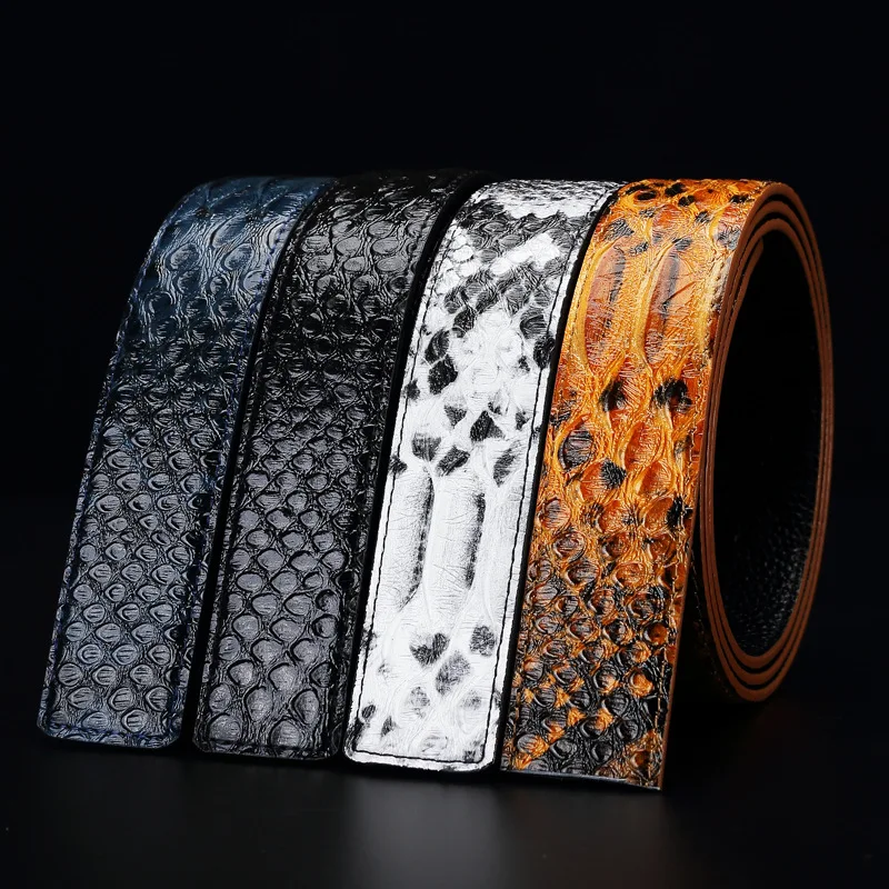 3.3cm width snake style,viper style first class cow leather material leather belts