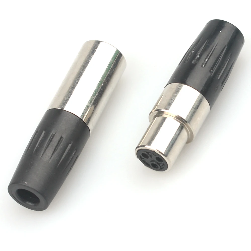 Mini XLR male female Audio Microphone cannon jack plug connector