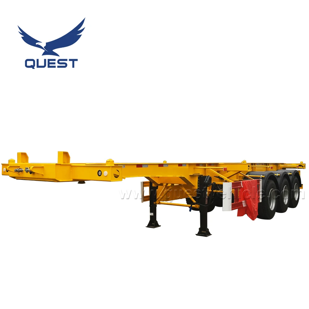 Super Sale Tri-axle 40ft Chassis Trailer Container Skeleton Semi Trailer For Philippines