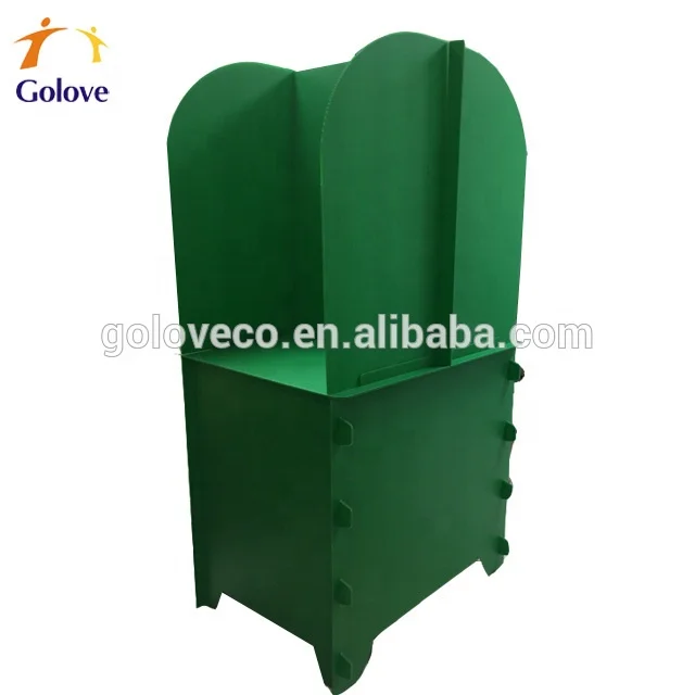 Corrugated plastic polling station booth for Chad election 2021