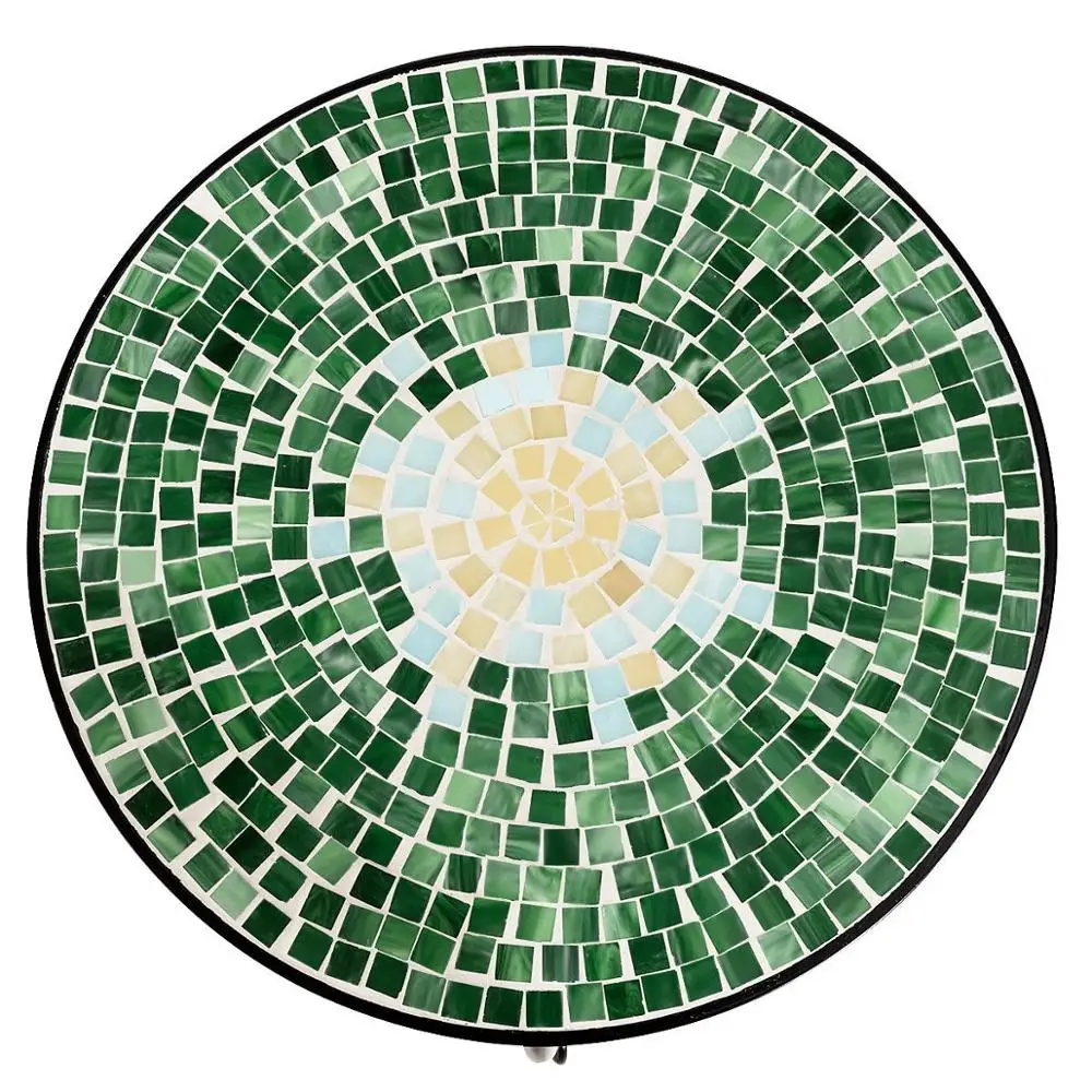 Green Round Plant Stand Steel Scheme Garden Decor Display Accent Table