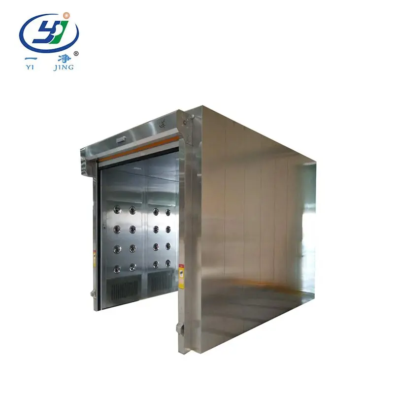 Full stainless steel rolling door cargo air shower for cleanroom project