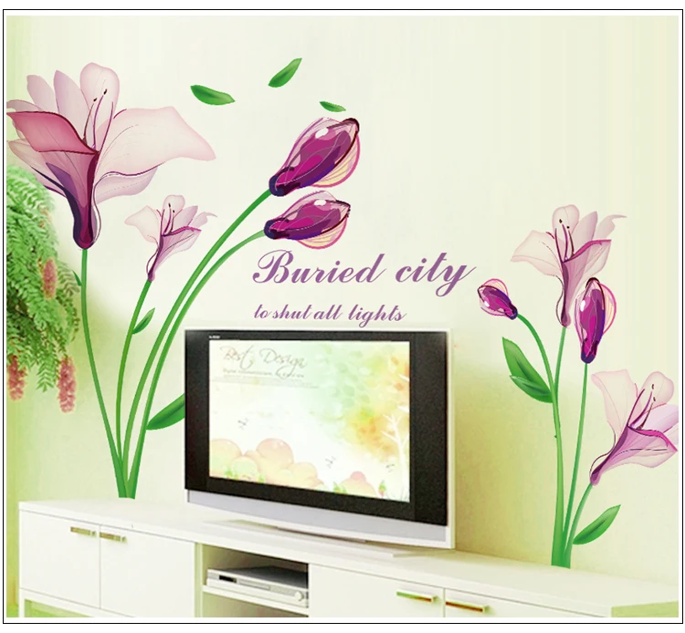 
Large customized flower printable wall decal sticker 
