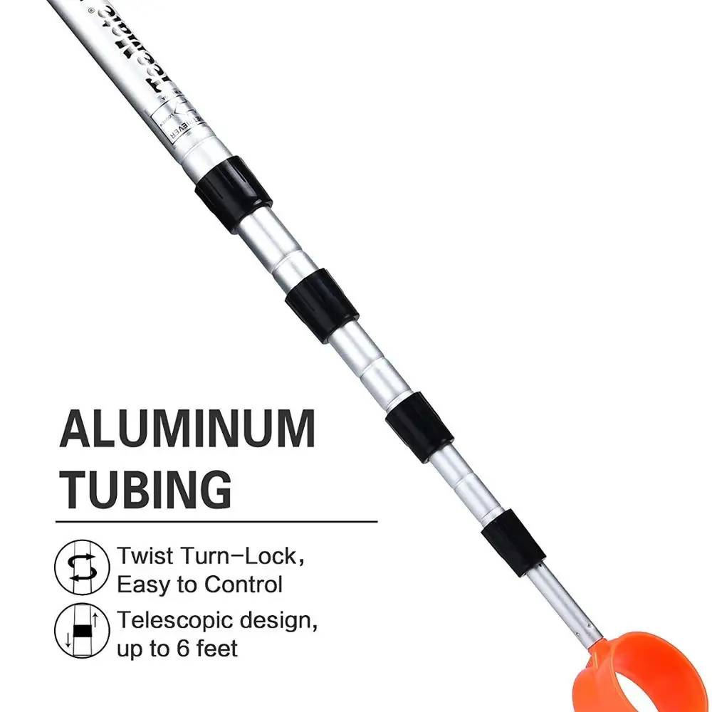 Champkey Golf Ball Retriever with Zip Headcover,Aluminum Alloy Retriever,High Strength Design