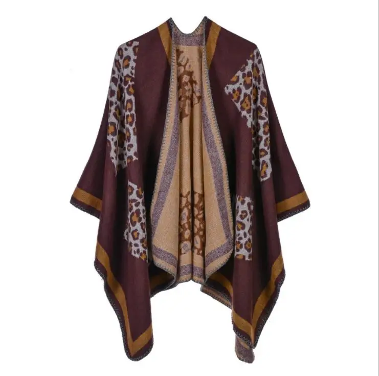Теплое пончо из пашмины, шаль, накидка, оптовая продажа, леопардовая накидка, шаль