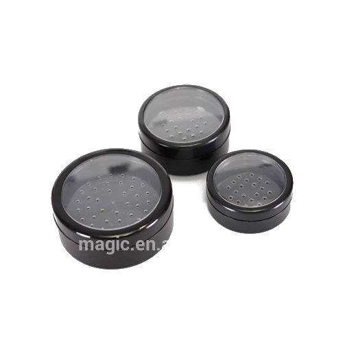 cosmetic loose powder jar 20g loose powder packaging sifter jars black silver lid