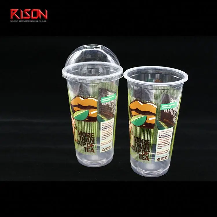 
pp plastic clear drinking cup with dome lid bio plastic cup 