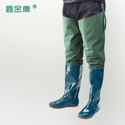 Antiskid Wear-resisting Thick bottom Super high fishing wader breathable hip rice field schistosome protection rain shoes
