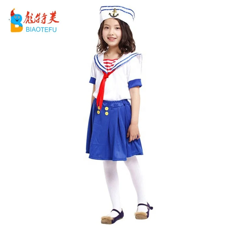 Hot sale quality carnival party girl sailor cosplay fancy dress costumes for kids in stock