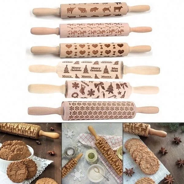 Делает восхитительные 3D кухонные инструменты для выпечки торта Скалка кухонный гаджет для вкусного детские деревянные тиснения Скалка