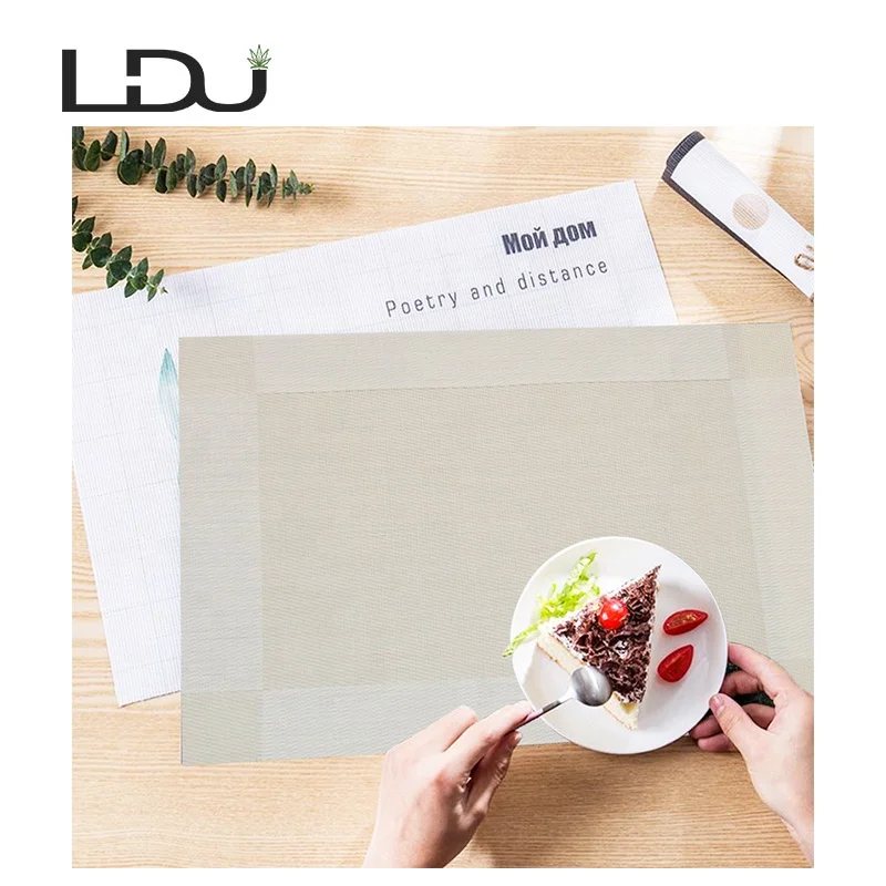 Двойной цвет шить кухня ПВХ теплоизоляция стол место коврик набор