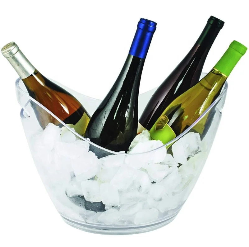 Ice Bucket Clear Acrylic Good for up to 4 Wine or Champagne Bottles Ice Bucket