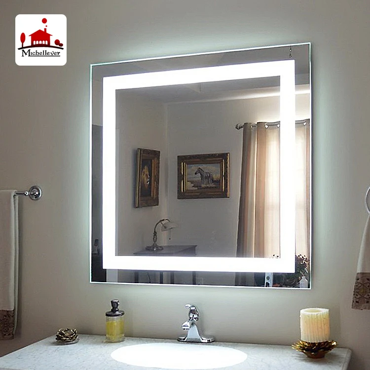 
america style affordable 4 sided led modern square wall mirror 2835K high quality wall mirror with led lighting 