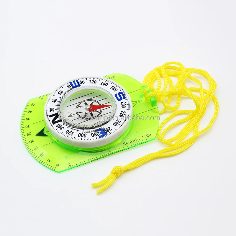 acrylic light green orienteering scale ruler protractor map compass pocket map compass