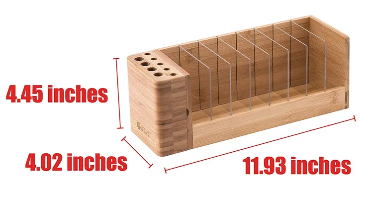 Bamboo Makeup Cosmetic Eyeshadow Palette Organizer