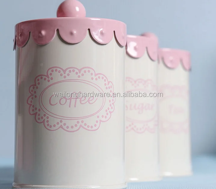 Storage Bottles&Jars Type and Iron Metal Tea Coffee Sugar Bread Cake Canister Keeps Fresh