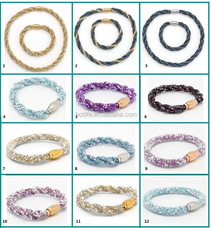 Кристалл сетки браслет из нержавеющей стали застежка дважды обернуть звездной пыли браслет цены