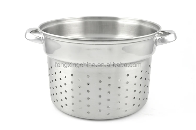 24cm 8QT Stainless Steel  Pasta Cooking Pot With Strainer