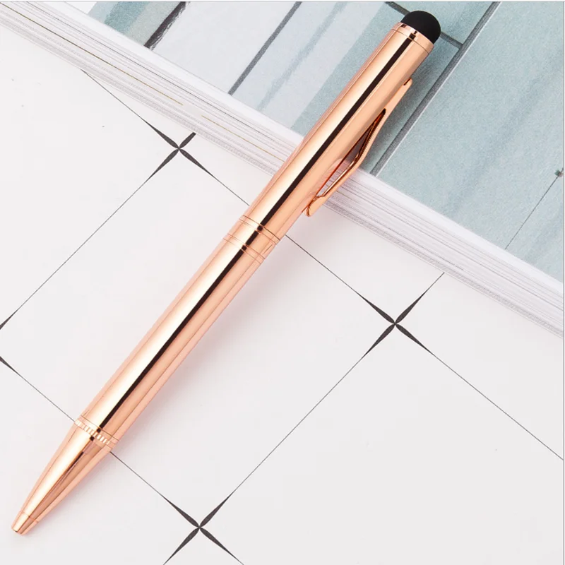 rose gold golden pen with logo