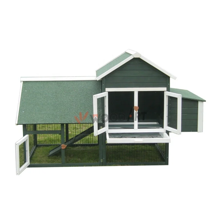 Wooden easy clean gallinero large wooden chicken coop with nesting box