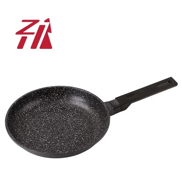 2023 Non Stick Fry Pan Cookware 20CM  Aluminum Alloy Black Marble Coating Fry Pan Customizable