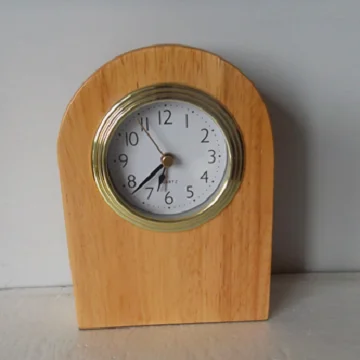 Quartz analog solid wooden sweep hotel alarm clock