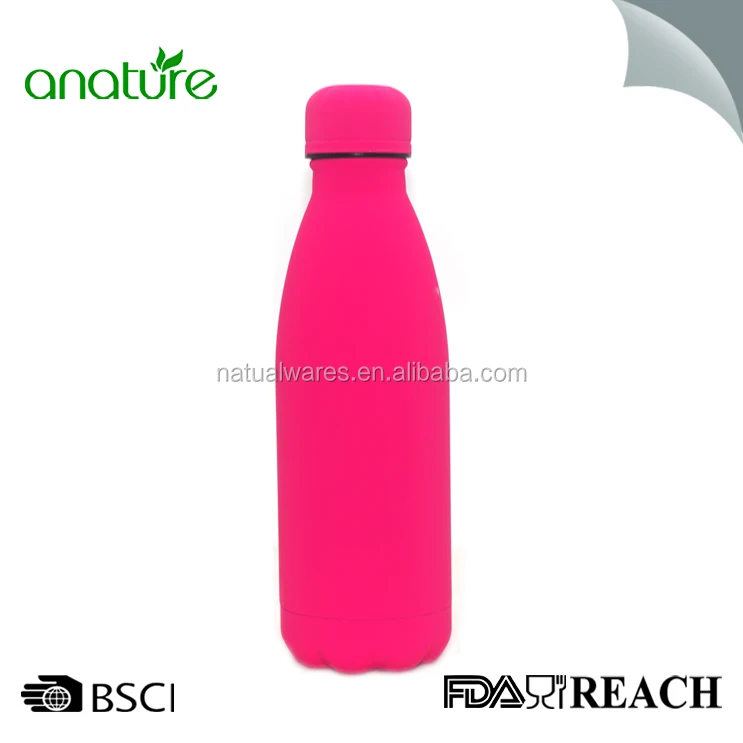 Stainless Steel Water Bottle With Soft Touch Rubber Coated Painting