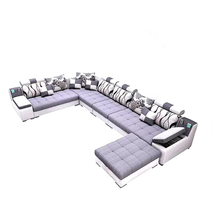 Living room sofa set sectional 4 parts a set luxury and modern corner fabric living room arab l shaped sofa design