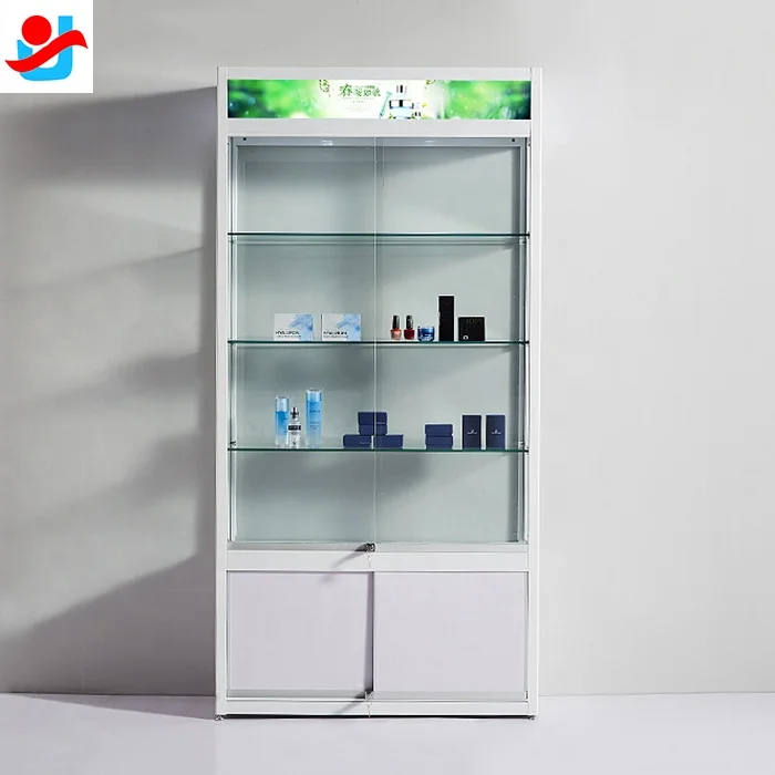 Wall display cabinets for collectibles/boutique store fixtures glass shelves/salon retail display case