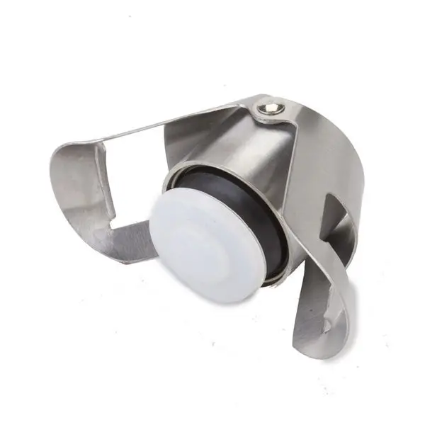 manufacturer wholesale customizable logo OEM color Stainless steel spout silicone champagne bottle wine stopper