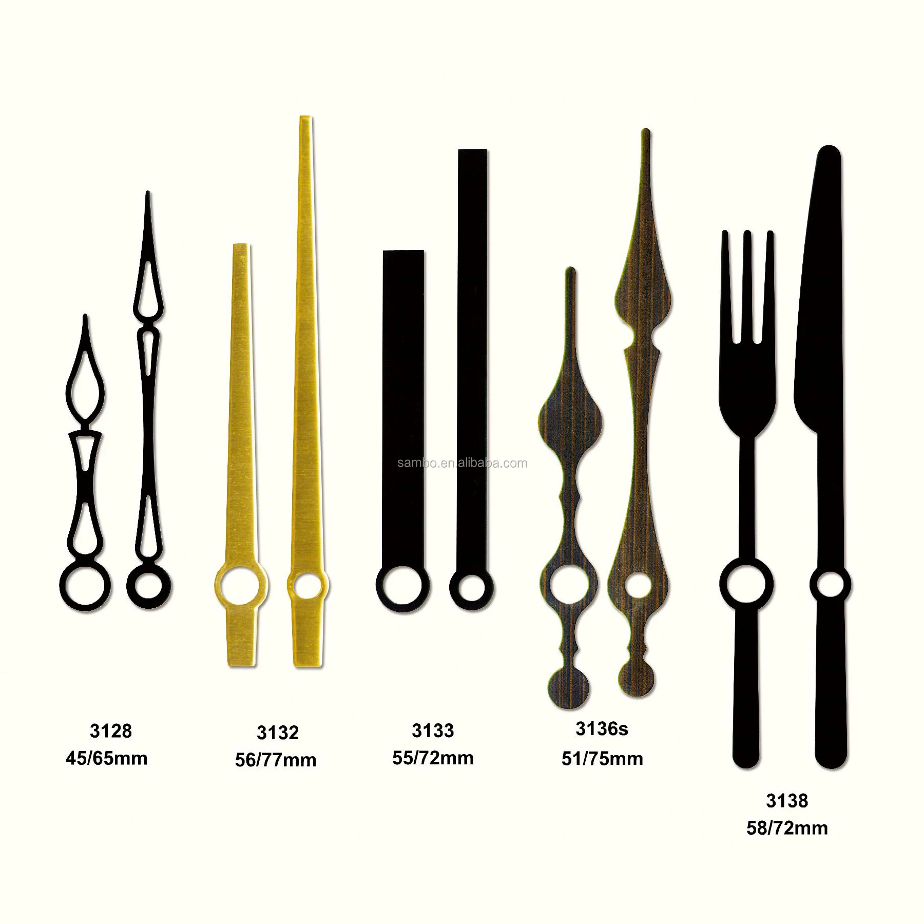 New Yellow Hour And Minute Clock Hands Parts